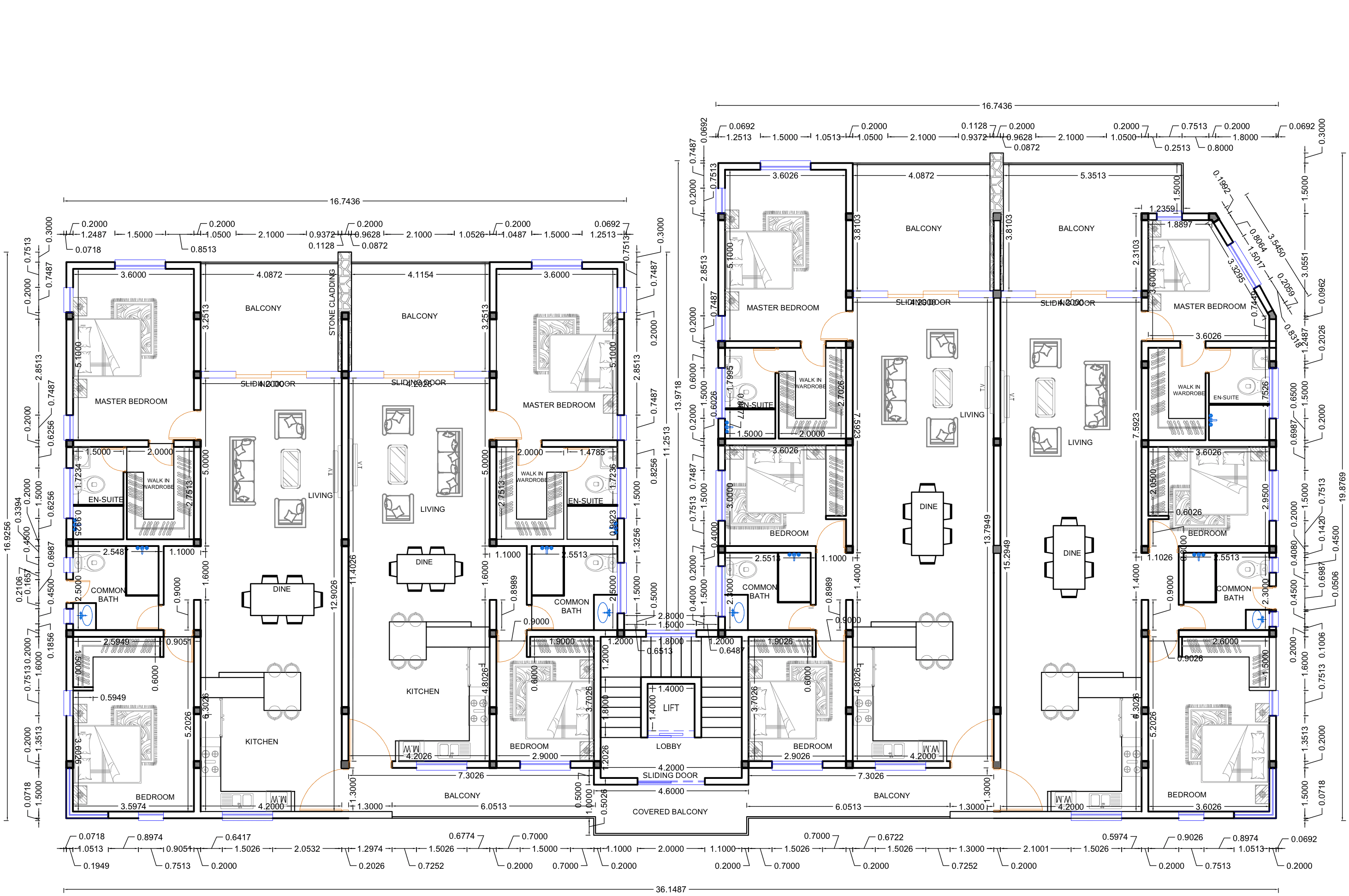 Three-Bedroom floor plan